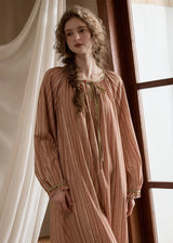 Autumn Lines Cotton Vintage Nightdress