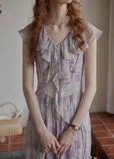 Fleur de Lune Dress | French Lavender Ruffle Maxi