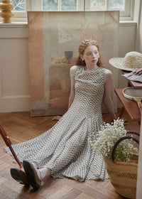 Countryside Gingham Seersucker Sleeveless Ballet Dress