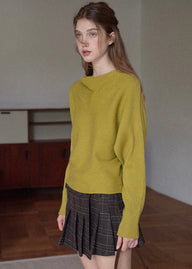 Soft Rhythm Boat-Neck Knit Top