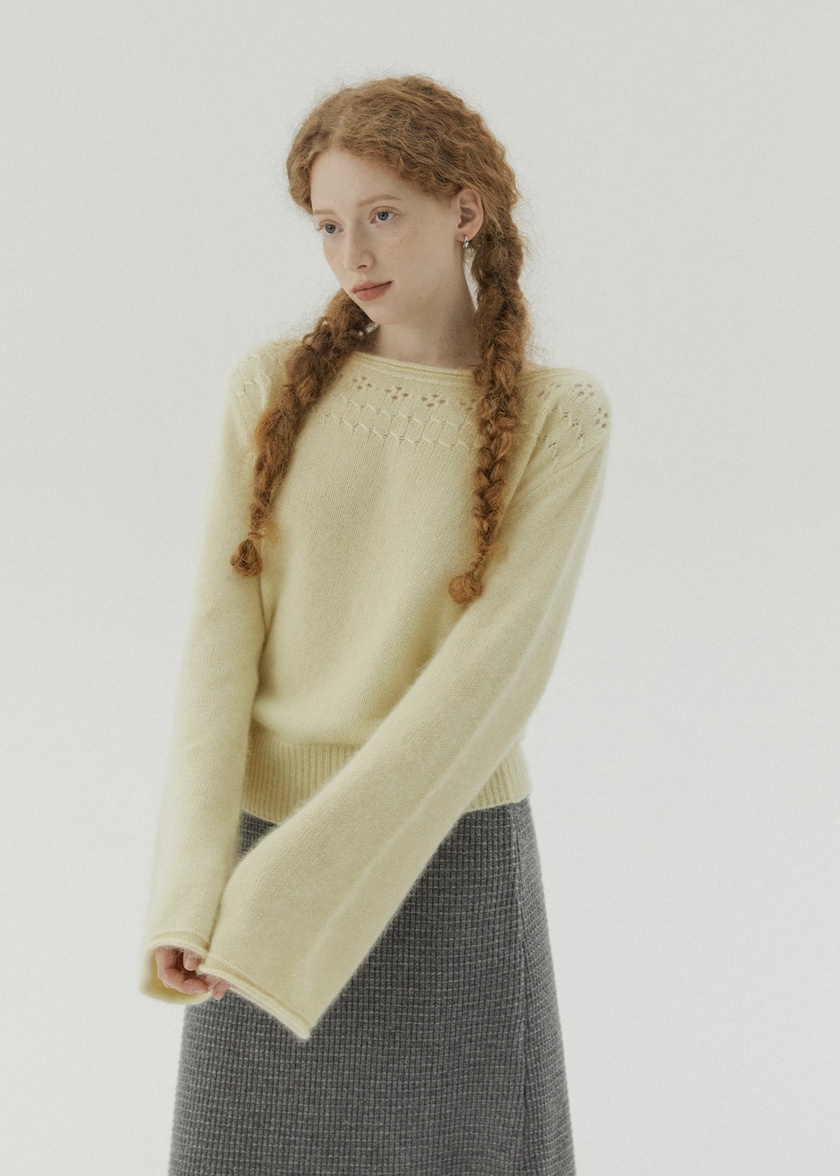 Soft Reverie Eyelet Knit Sweater(2COLOR)