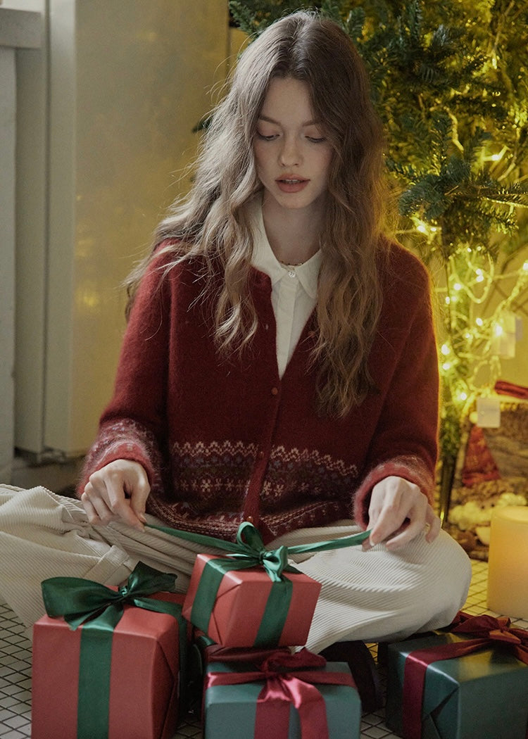 Christmas Nordic Knit Cardigan Sweater(2COLOR)