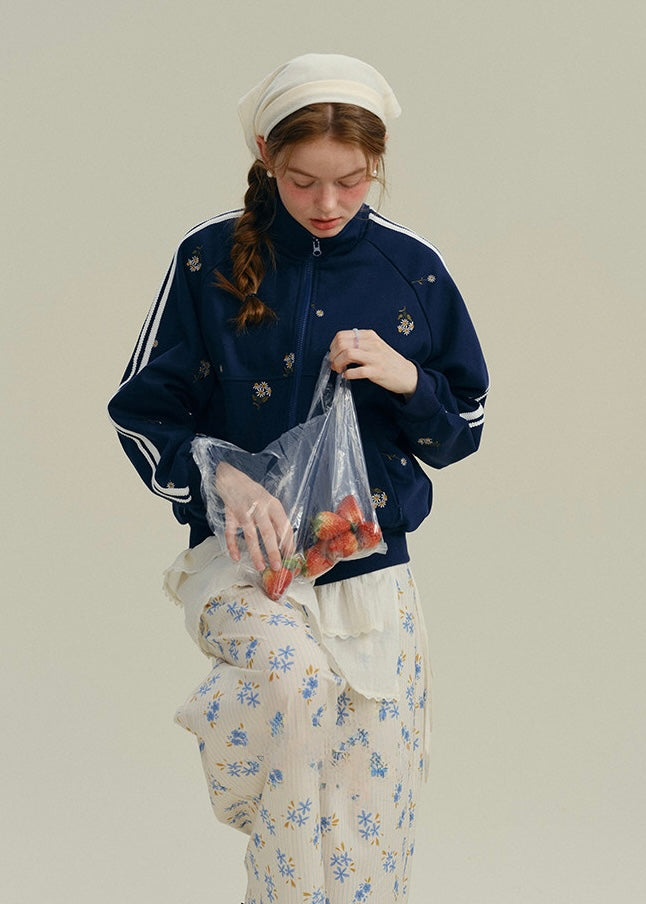 Little Blossom Vintage Zip Track Jacket