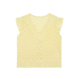 Lemon Quiet Lace Knit Tie Front Summer Cardigan Top