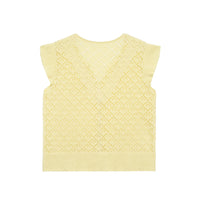Lemon Quiet Lace Knit Tie Front Summer Cardigan Top
