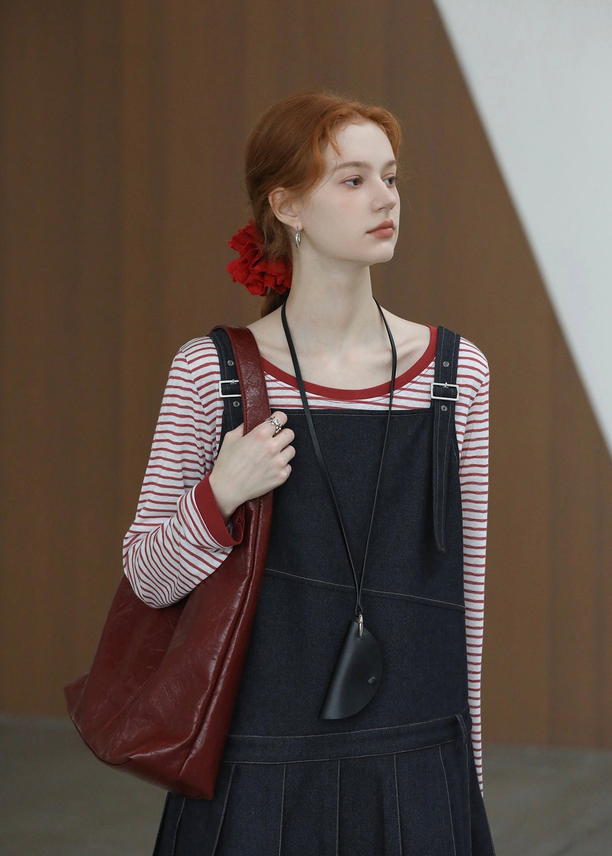 Vintage Casual Denim Pinafore Dress