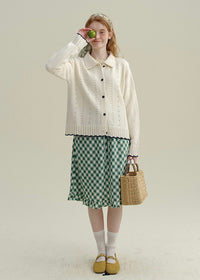 Soft Creamy Ivory Lace Knit Vintage Cardigan