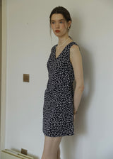 Midnight Daisy Mini Dress | Vintage Navy Floral Sleeveless Dress