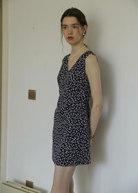 Midnight Daisy Mini Dress | Vintage Navy Floral Sleeveless Dress