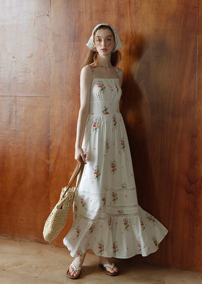 Fieldnote Reverie Vintage Floral Lace Strap Dress