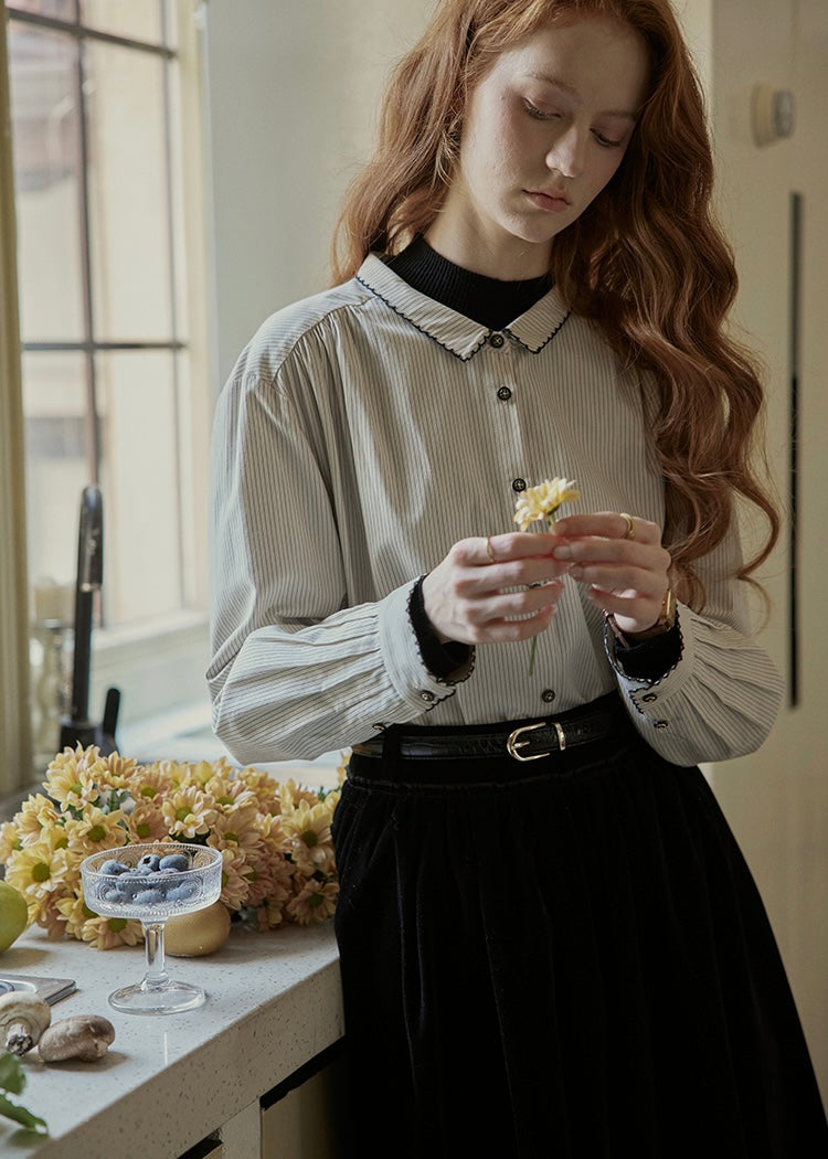 Soft Recollection Vintage Stripe Blouse