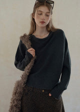 Soft Rhythm Boat-Neck Knit Top