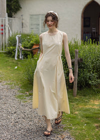'Afternoon Sunshine' Patchwork Sleeveless Cotton Dress