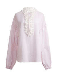 Daydream Ruffle Vintage Pink Long Sleeve Blouse