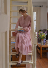 Daydream Romantic Vintage Tiered Long Sleeve Dress(2COLOR)
