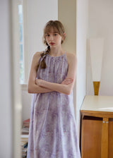 Lilac Veil Flowing Halter Maxi Dress