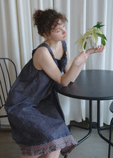Noir Étoile Cotton Floral Sleeveless Nightdress