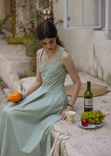 Picnic Breeze Dress | Gingham Check Sleeveless Flare Summer Dress(2COLOR)