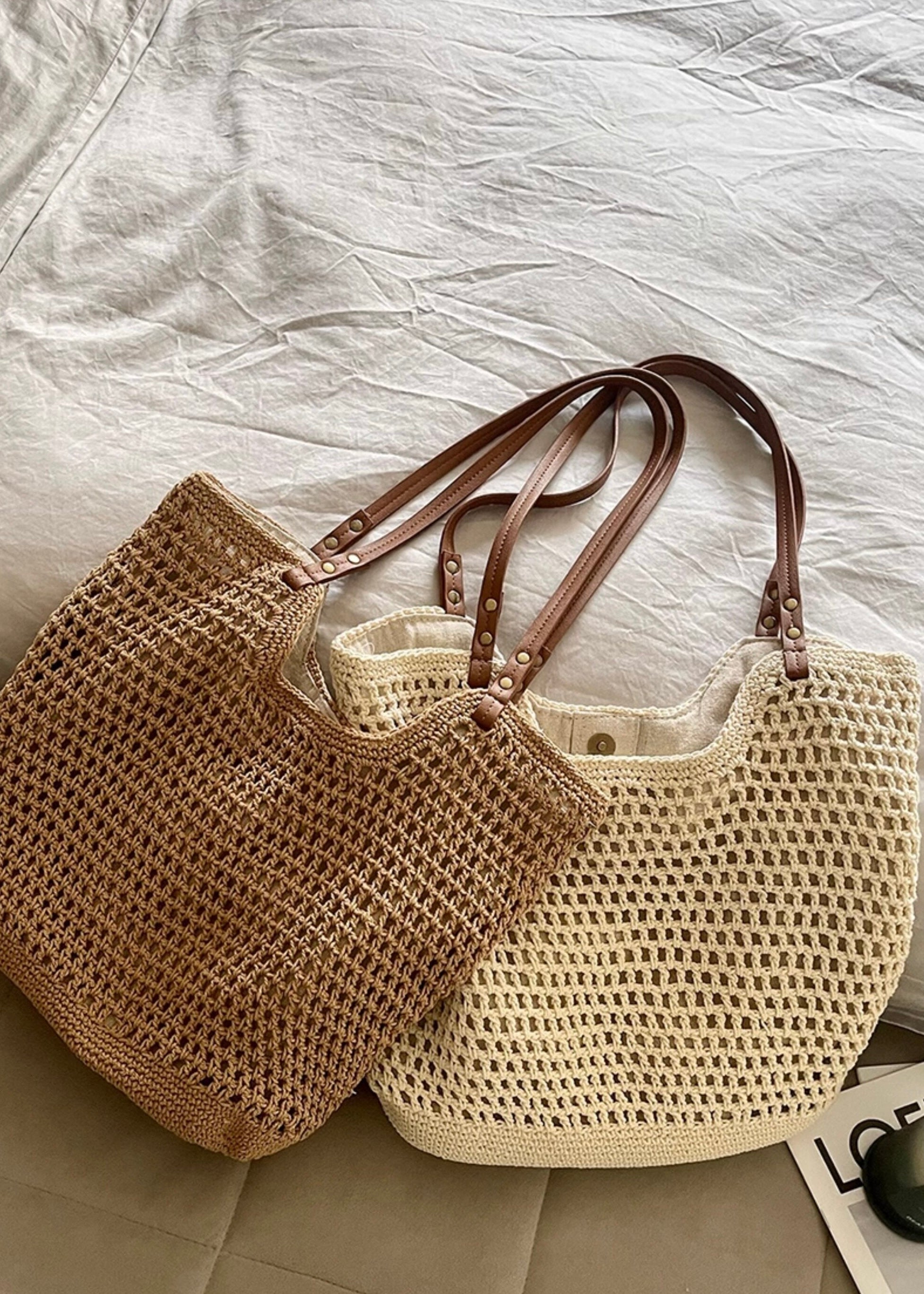 Knit Mesh Summer Tote Bag(2COLOR)