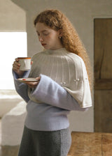 Dotted Ribbed Knit Capelet(2COLOR)