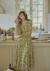 Orchard Afternoon Vintage Floral Dress