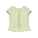 Celery Whisper Blouse | Soft Green Romantic Tie Blouse