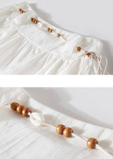 Asymmetrical Layered Skirt with Beaded Tie(2COLOR)