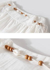 Asymmetrical Layered Skirt with Beaded Tie(2COLOR)