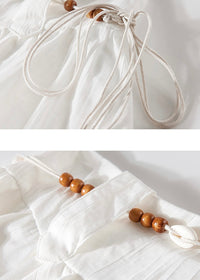 Asymmetrical Layered Skirt with Beaded Tie(2COLOR)