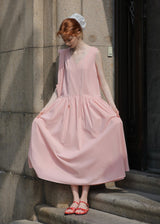 Summer Petal Cotton Dress | Light Pink Sleeveless Dress