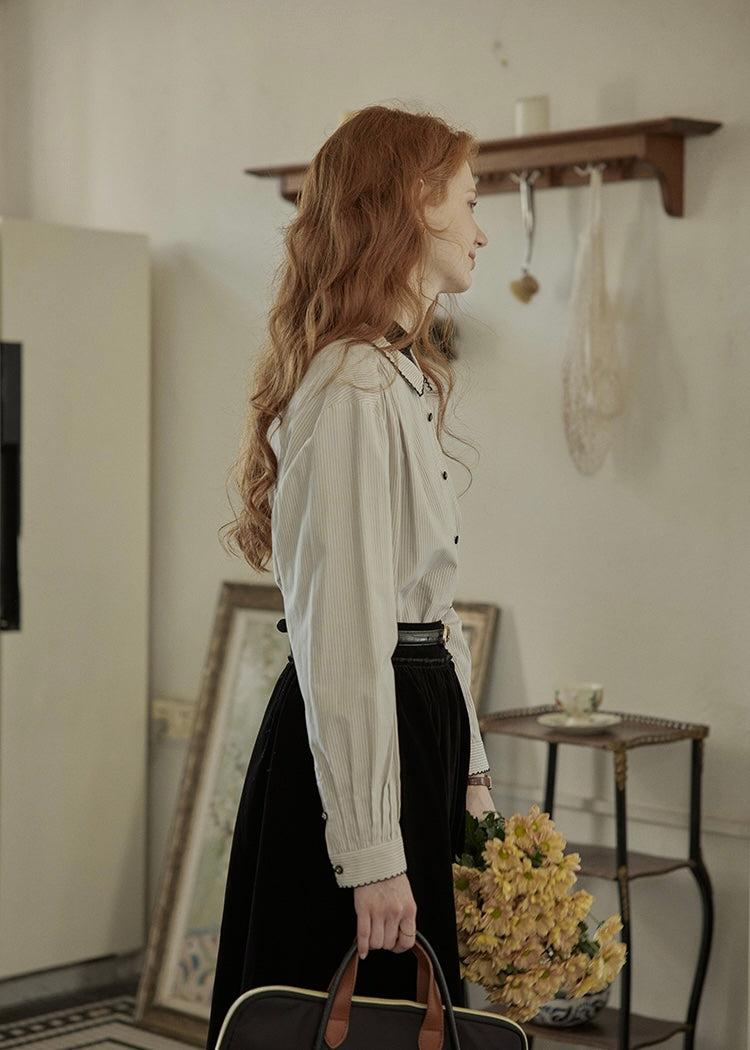 Soft Recollection Vintage Stripe Blouse