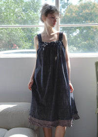 Noir Étoile Cotton Floral Sleeveless Nightdress