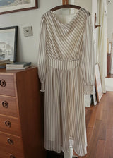 Echoes of Time Classic Stripe Long Sleeve Dress