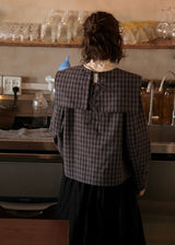 Autumn Café Check Sailor Blouse
