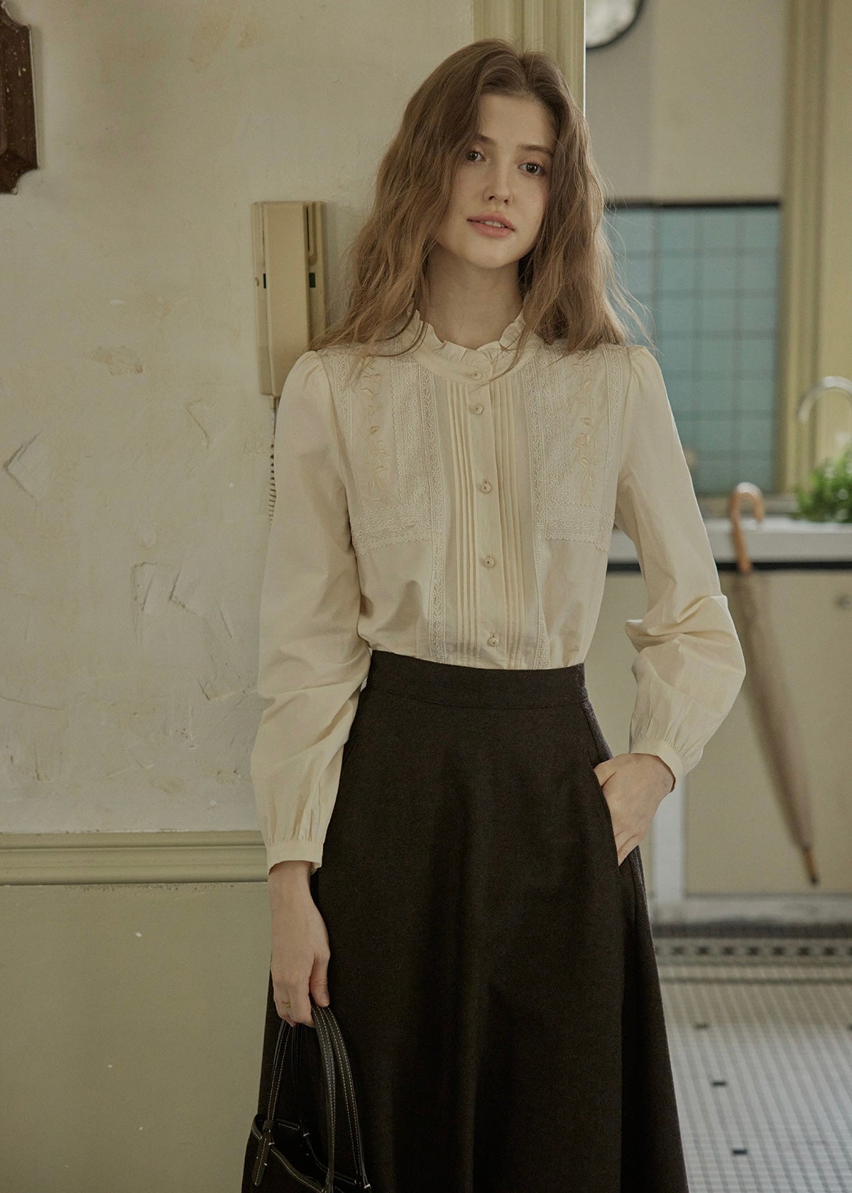 Ivory Lace Garden Embroidered Blouse