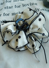 Dot Muse Ribbon Polka Ruffle Claw Clip