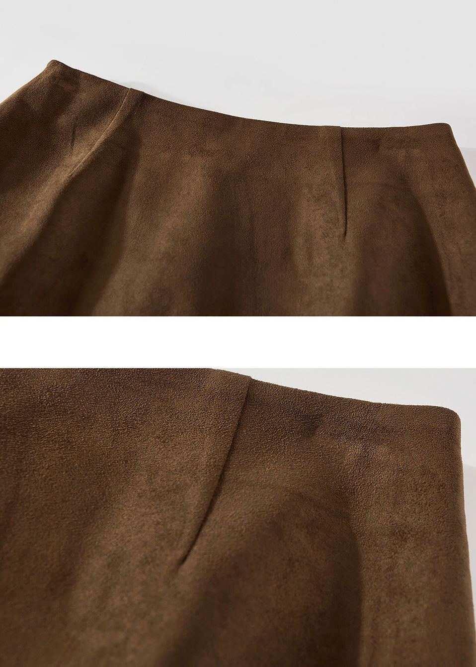 Brown Suede Laser Cut A-Line Mini Skirt