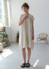 Quiet Daylight Cotton Gauze Nightdress Soft Floral Loose Lounge Dress