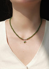 Jade Bead Pendant Necklace