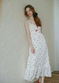 Strawberry Waltz Vintage Ruffle Lace Sleeveless Dress