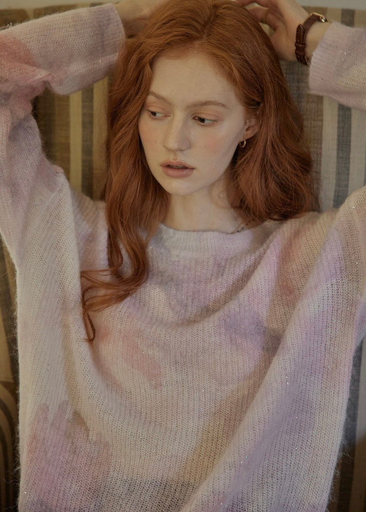 Butterfly Mohair Wool Knit Sweater(2COLOR)