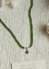 Jade Bead Pendant Necklace