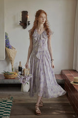 Fleur de Lune Dress | French Lavender Ruffle Maxi