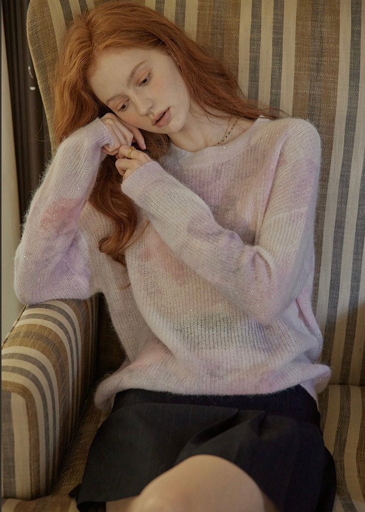 Butterfly Mohair Wool Knit Sweater(2COLOR)