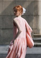Summer Petal Cotton Dress | Light Pink Sleeveless Dress