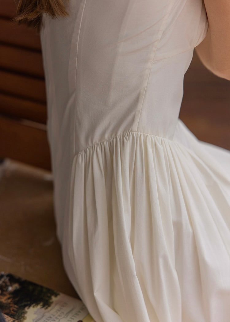 White Cottage A-Line Long Dress