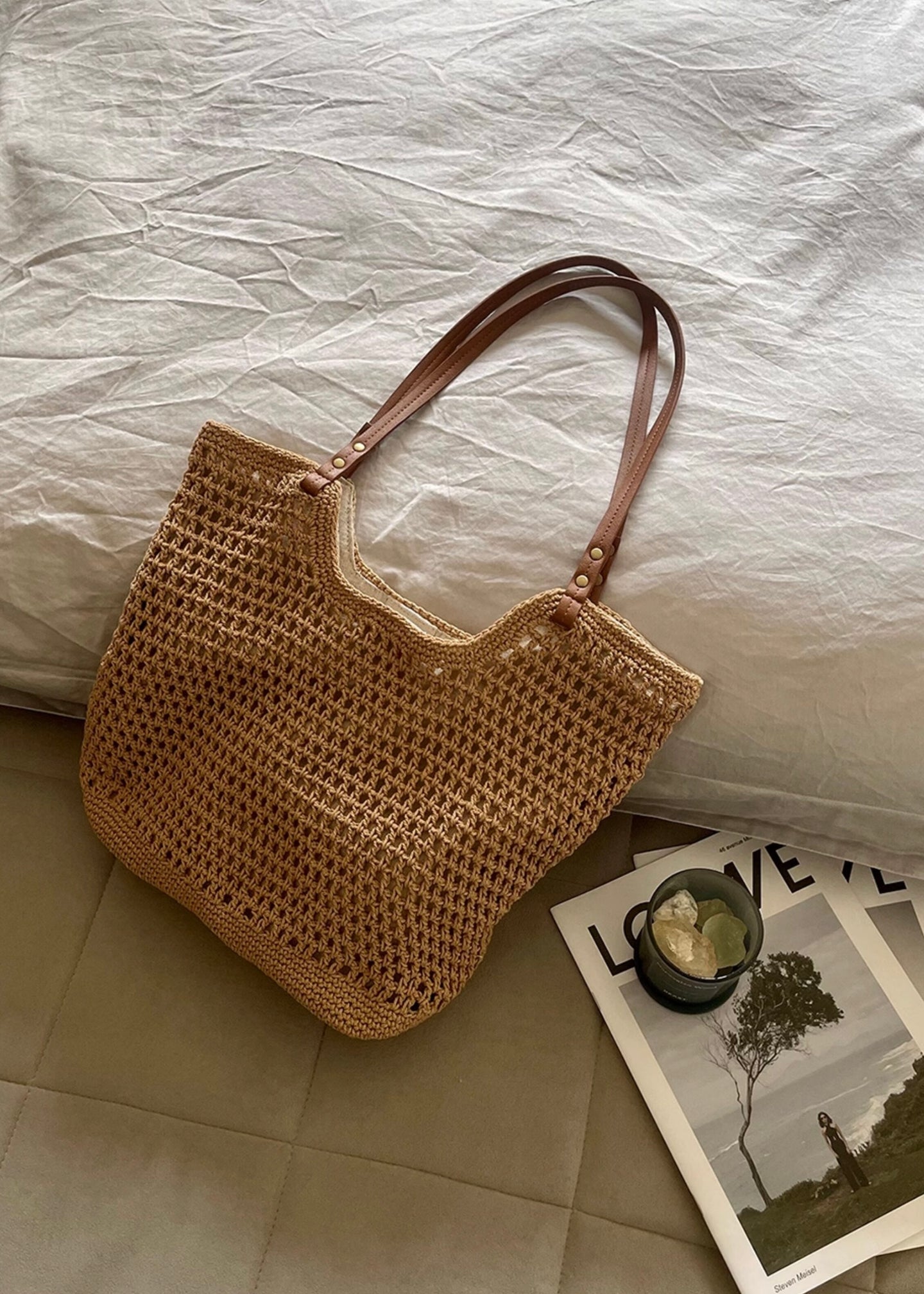 Knit Mesh Summer Tote Bag(2COLOR)