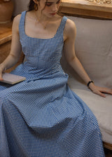 Picnic Breeze Dress | Gingham Check Sleeveless Flare Summer Dress(2COLOR)