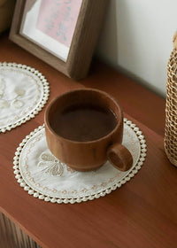 Lily Flower Silk Embroidered Coaster