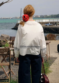 The Sunday Letter Embroidered Vintage Cotton Blouse